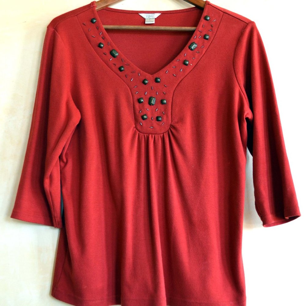 Christopher & Banks 3/4 Sleeve T-Shirt, Large